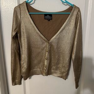 Angie Metallic Gold Women's Cardigan